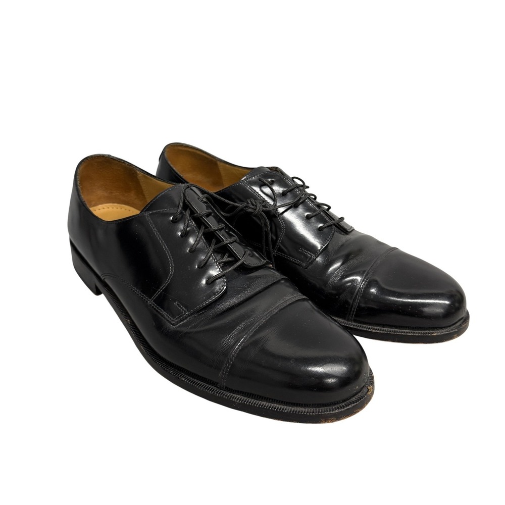 Cole Haan Dress Shoes Mens Size 10.5 Black Cap Toe Leather Oxford Formal